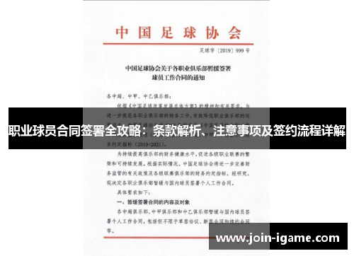 职业球员合同签署全攻略:条款解析、注意事项及签约流程详解 职业球员合同签署全攻略:条款解析、注意事项及签约流程详解